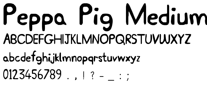 Peppa Pig Medium font